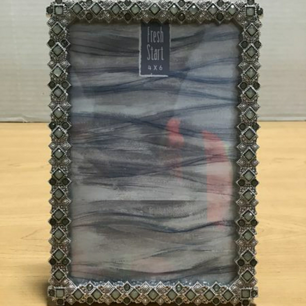 Beautiful Jeweled/Silver-Tone Frame